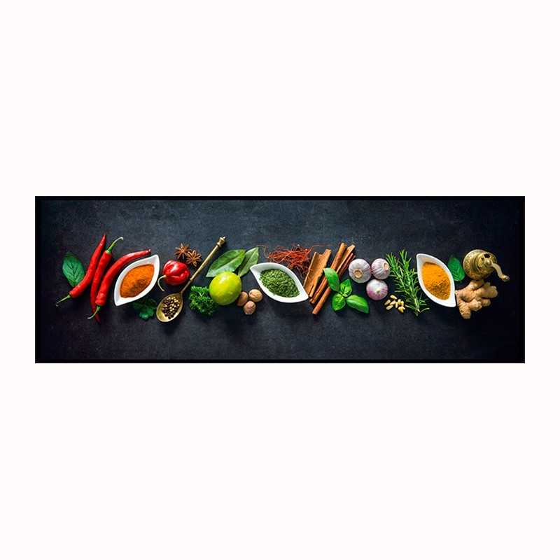 KINGGOO Tapis de Cuisine, Vaisselle & Épices 50 x 160cm Tapis de